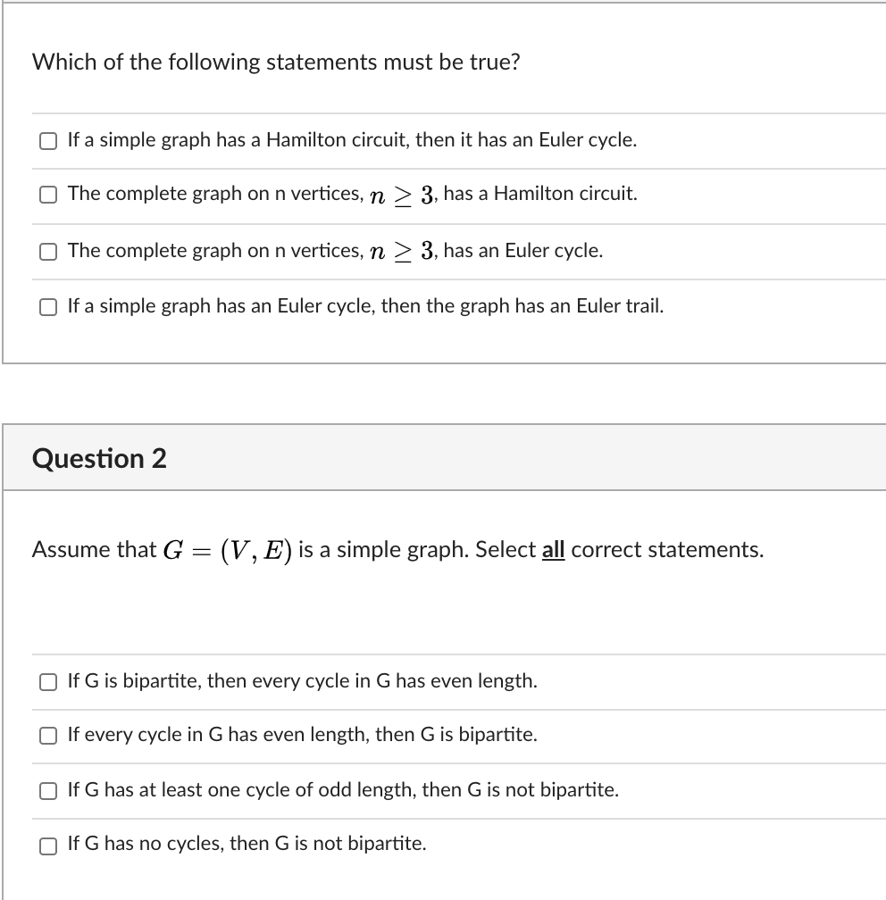 Solved Which Of The Following Statements Must Be True If Chegg Com