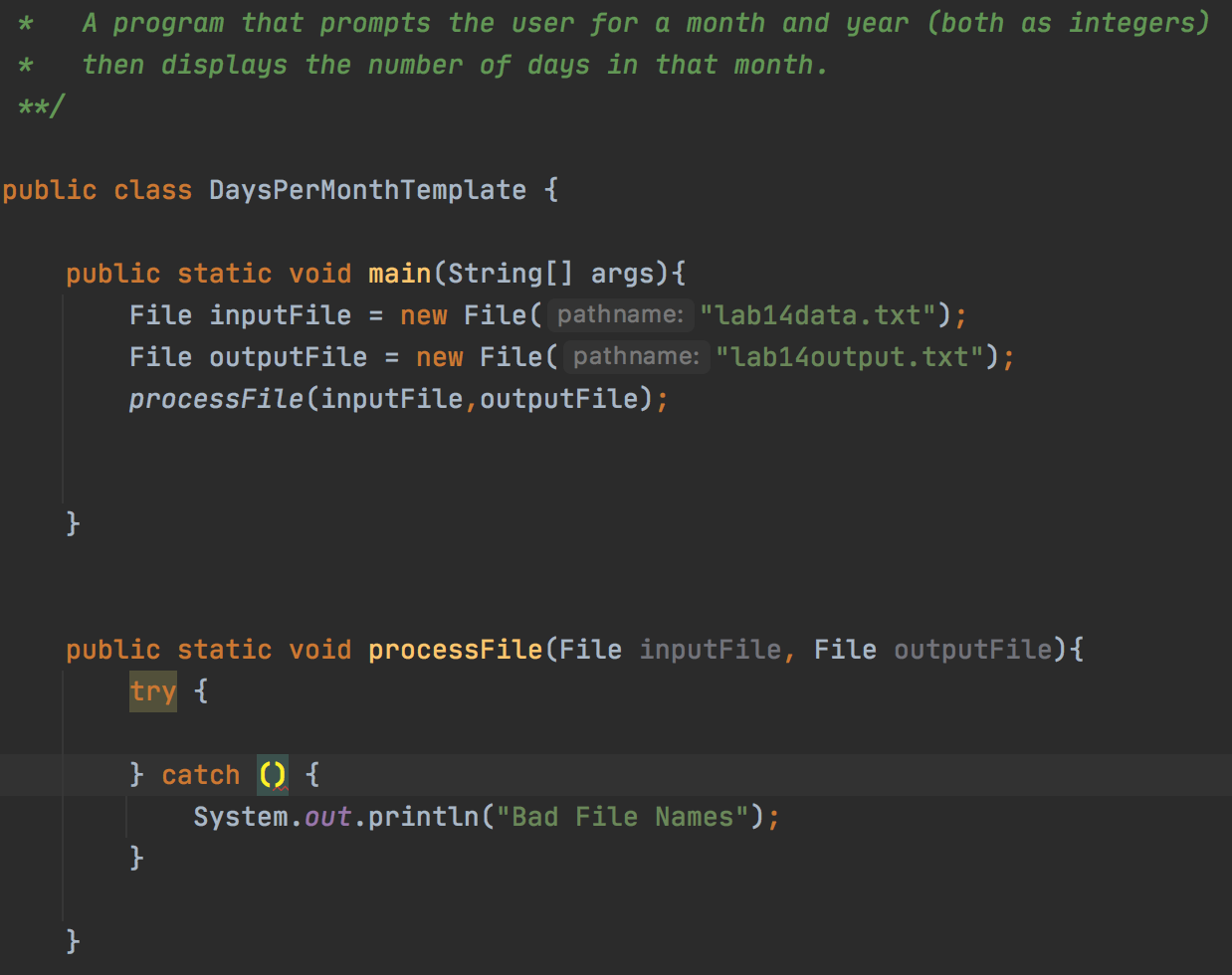 Solved JAVA Exception handling, using input and output | Chegg.com
