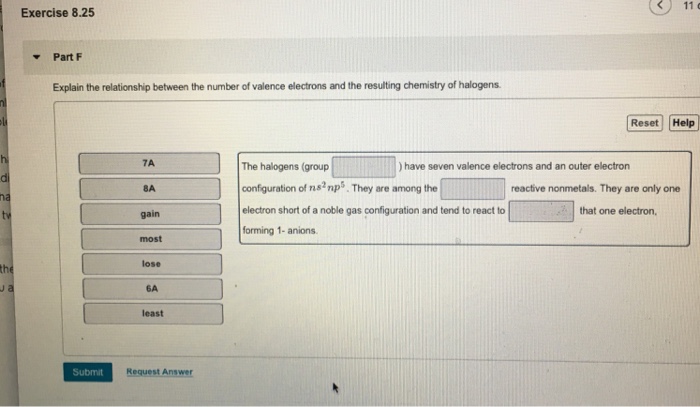 Solved Exercise 8.25 PartF Explain the relationship between | Chegg.com