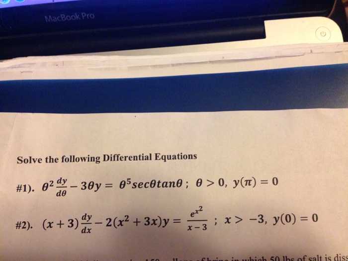 Solved Solve The Following Differential Equations 1