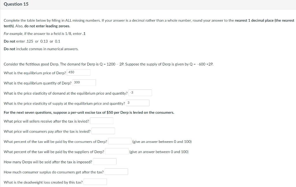 Solved Question 15 Complete the table below by filling in | Chegg.com