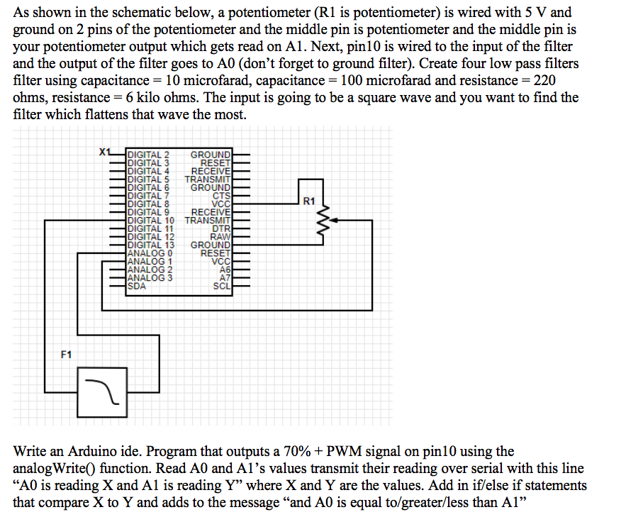 As shown in the schematic below, a potentiometer (R1