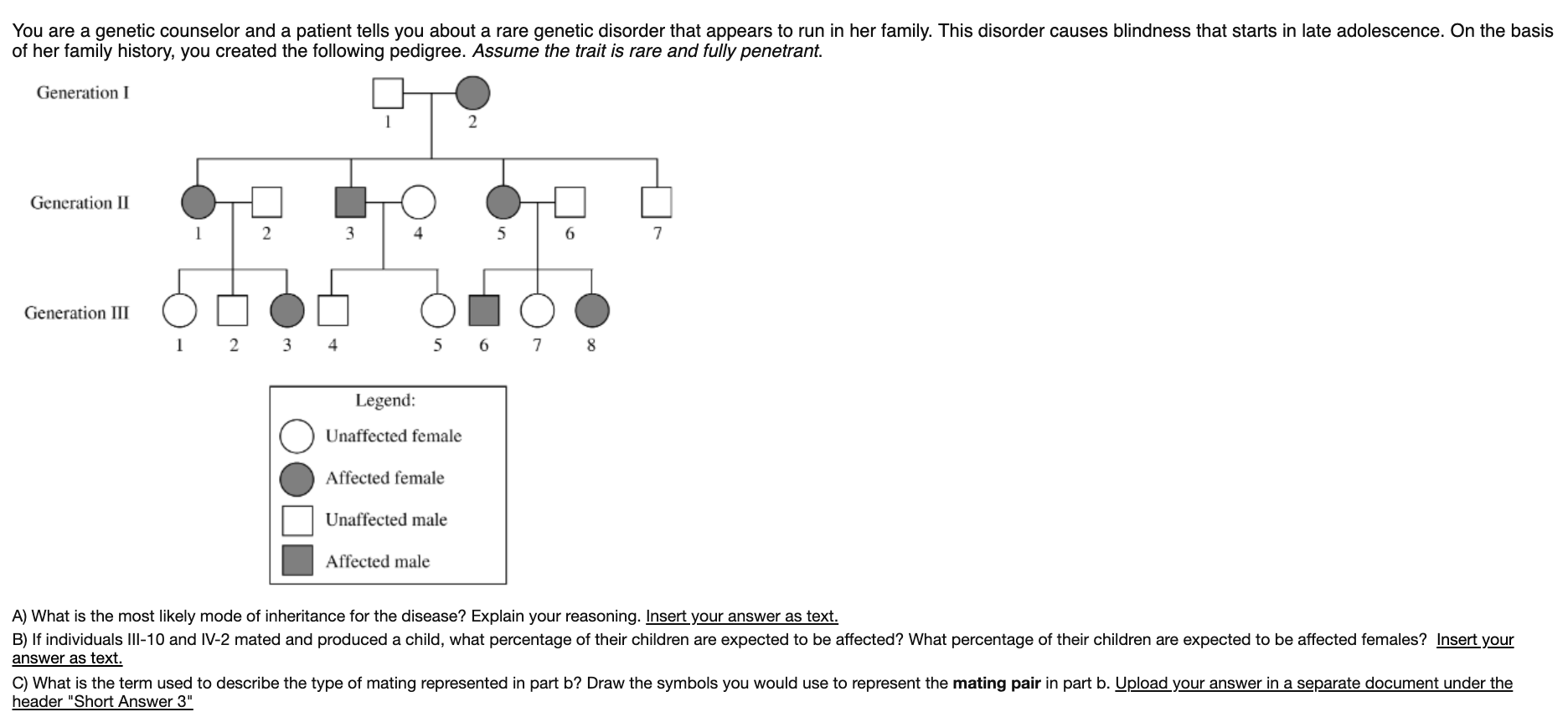 Solved You are a genetic counselor and a patient tells you | Chegg.com