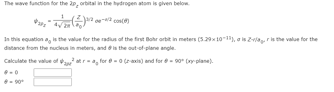 hydrogen orbital wavefunction