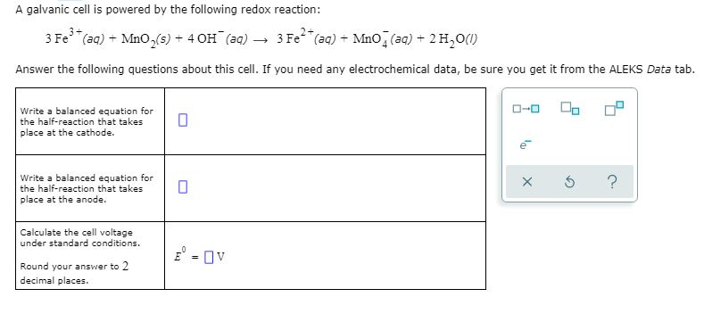 A Galvanic Cell Is Powered The Following Redox Chegg 