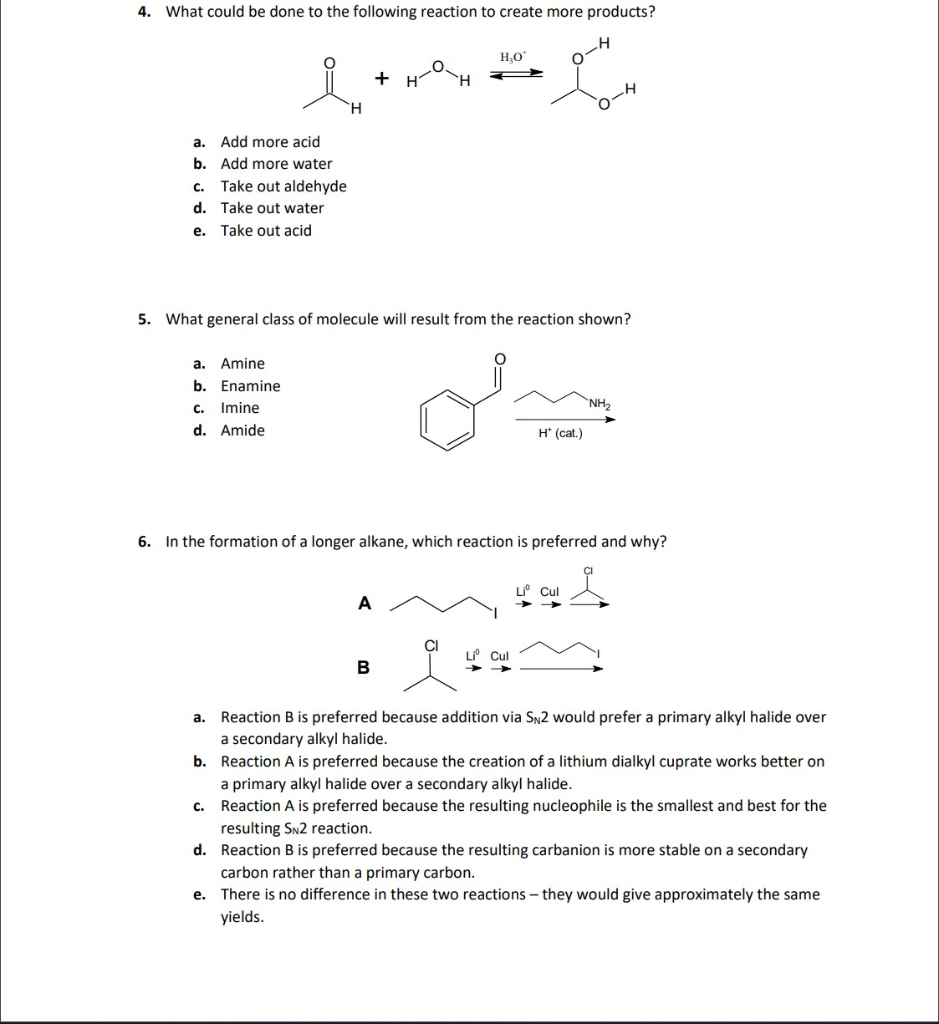 Solved Which of the following is the correct product of the | Chegg.com