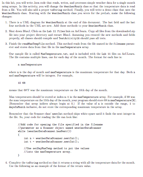 In this lab, you will write Java code that reacts, | Chegg.com