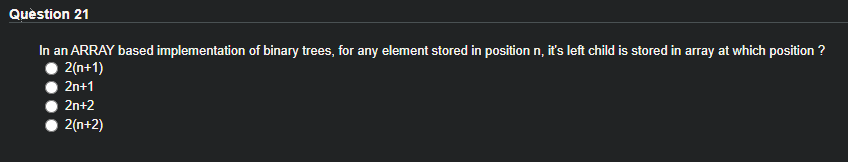 Solved Question 21 In an ARRAY based implementation of | Chegg.com