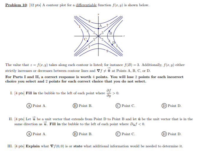 Solved Problem 10 12 Pts A Contour Plot For A Differenti Chegg Com