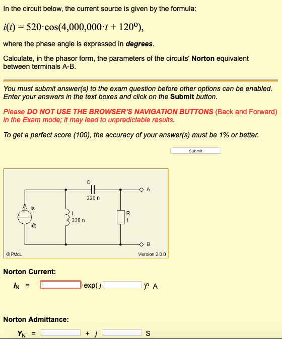 Solved In The Circuit Below, The Current Source Is Given By | Chegg.com