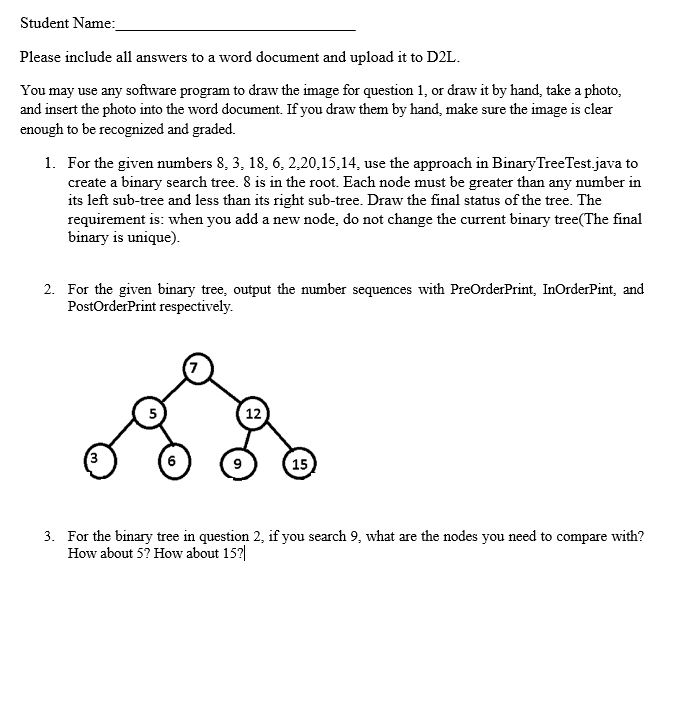 Solved public class BinaryTreeTest { public static void | Chegg.com