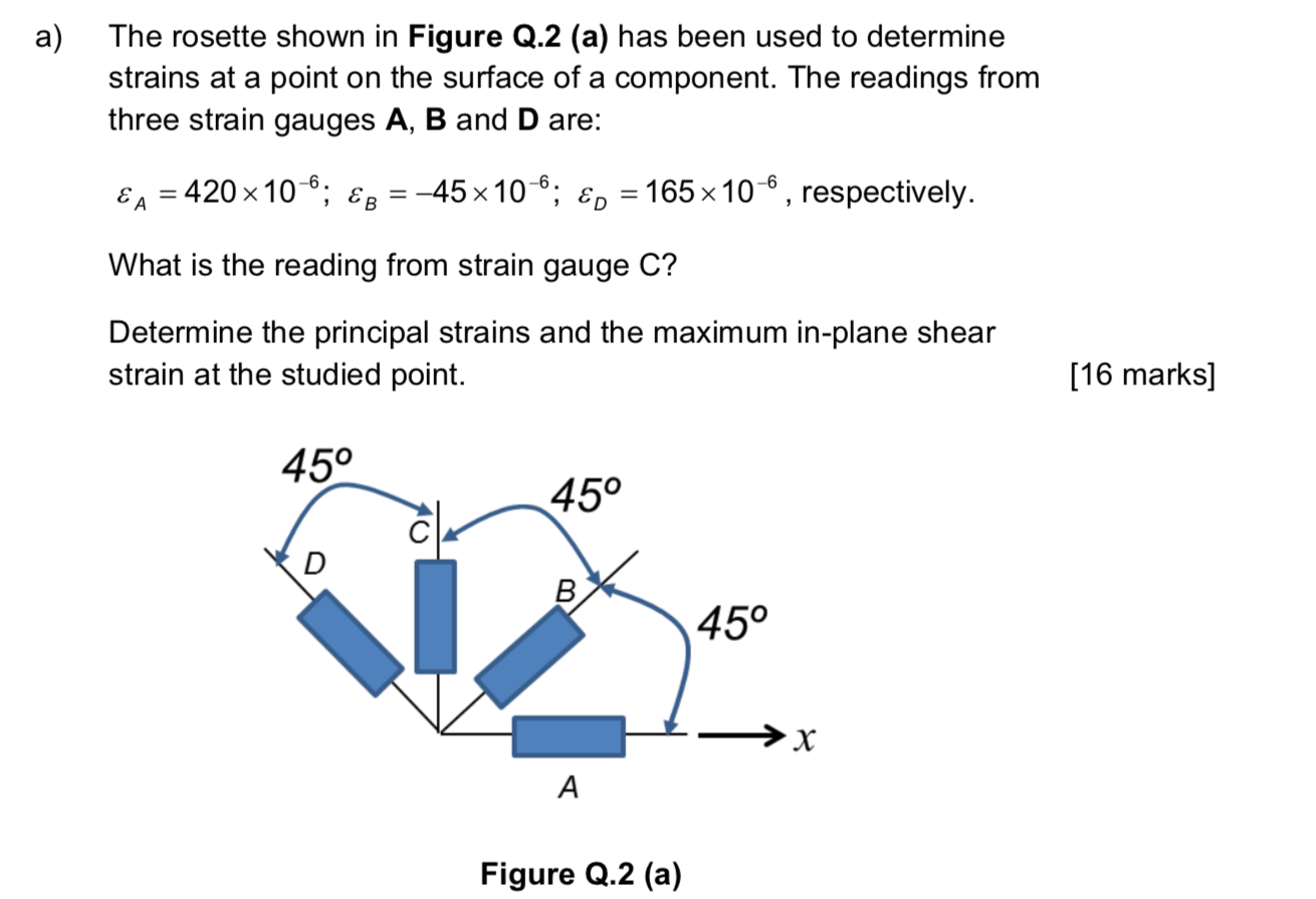 Solved a) The rosette shown in Figure Q.2 (a) has been used | Chegg.com