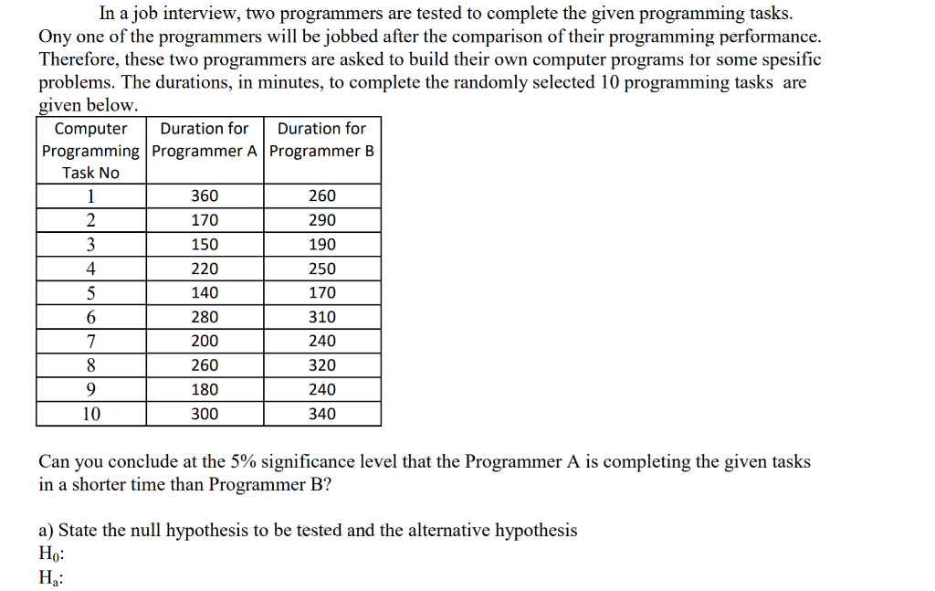 Solved In A Job Interview Two Programmers Are Tested To Chegg Solved In A Job Interview Two Programmers Are Tested To Chegg
