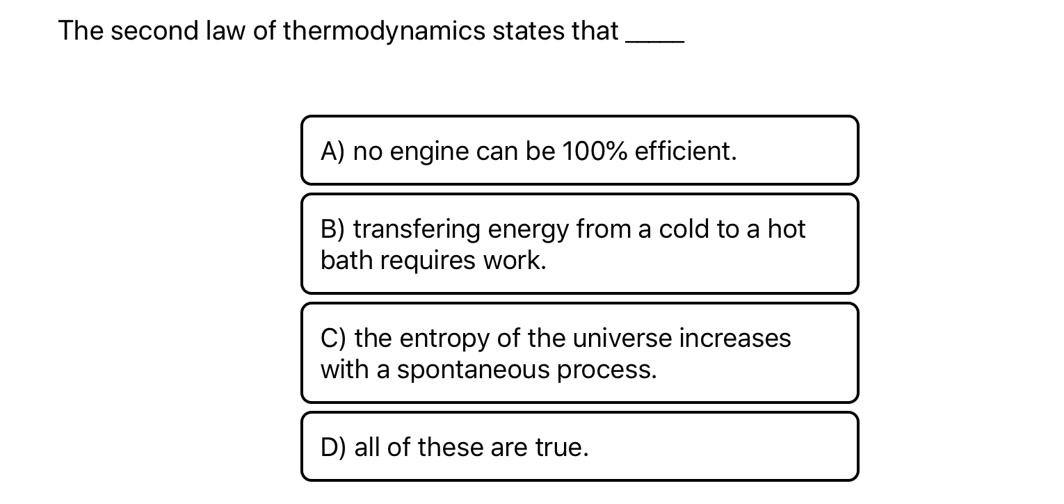 the second law of thermodynamics states that quizlet