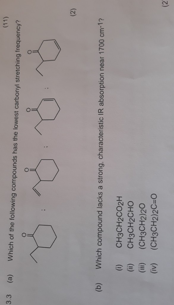 Solved 3.3 (a) Which Of The Following Compounds Has The 