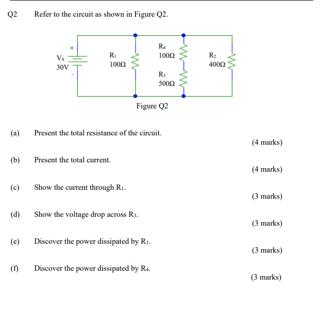 Solved Q2 Refer to the circuit as shown in Figure Q2. + Vs | Chegg.com