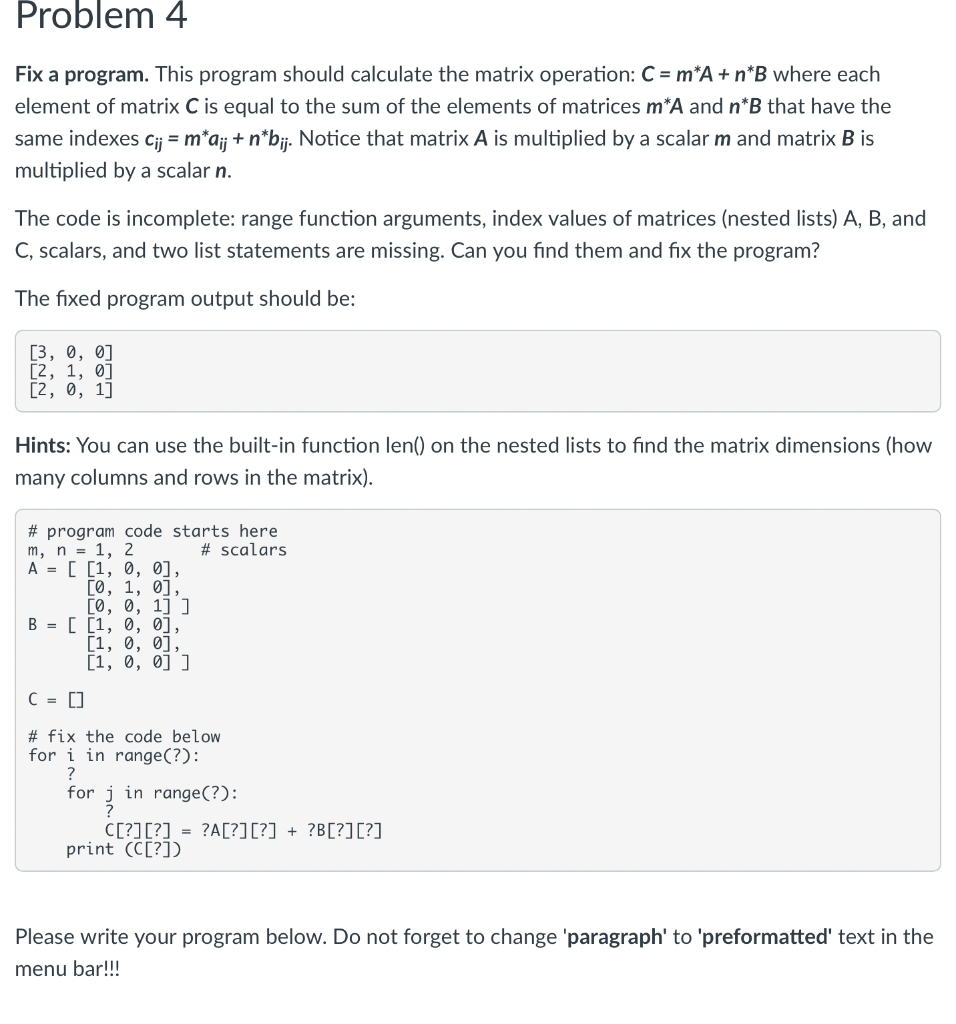 Solved Fix a program. This program should calculate the | Chegg.com