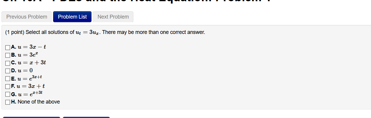 Solved Previous Problem Problem List Next Problem (1 point) | Chegg.com