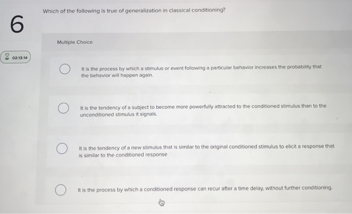Solved Which of the following is true of generalization in | Chegg.com