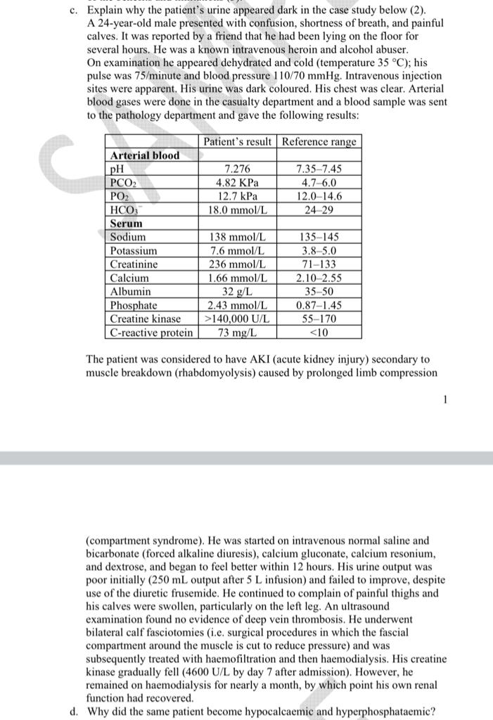 case study hr urine too deep