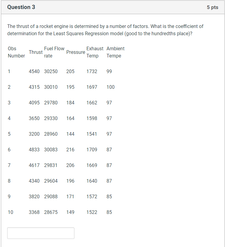 Solved Question 3 5 pts The thrust of a rocket engine is | Chegg.com