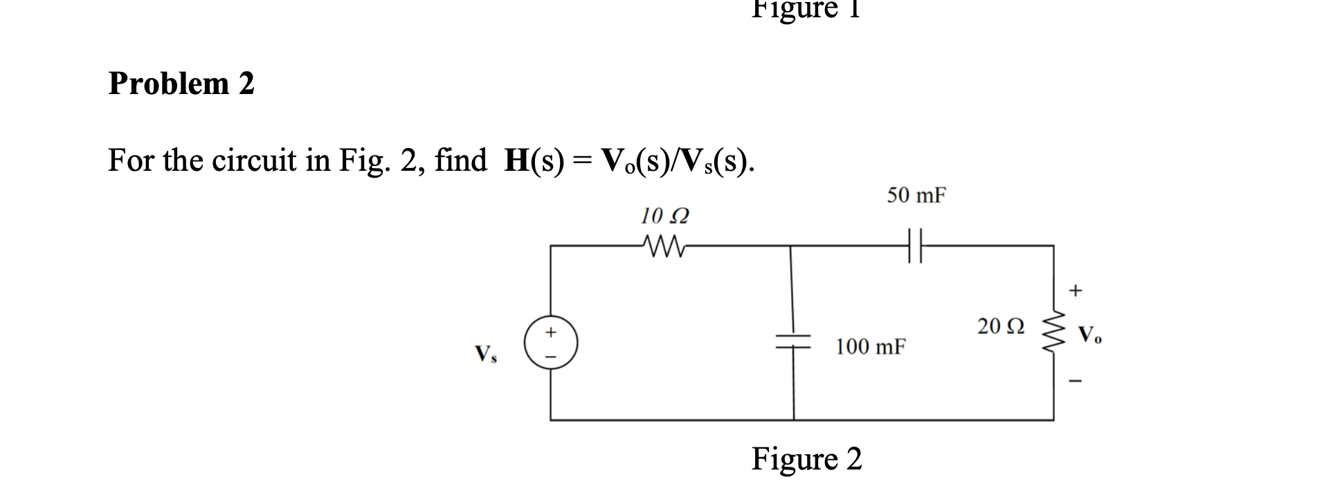 Solved Figure 1 Problem 2 For the circuit in Fig. 2, find | Chegg.com