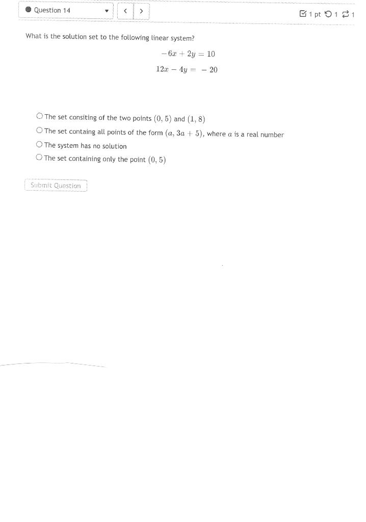 Solved Question 14 1 pt 11 What is the solution set to | Chegg.com