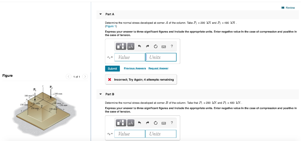 Solved A Review Part A Determine The Normal Stress Developed | Chegg.com