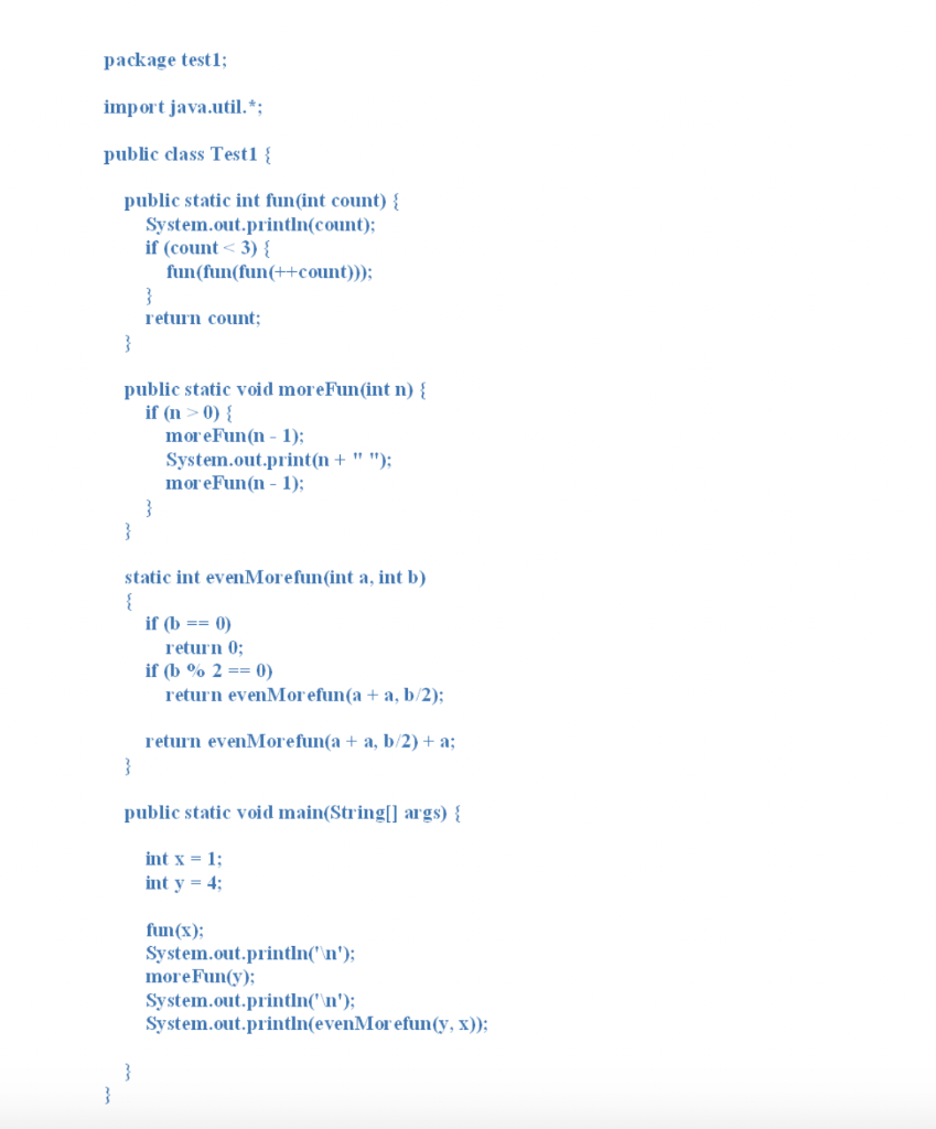 Solved In Java. What are each part's run time and total run | Chegg.com