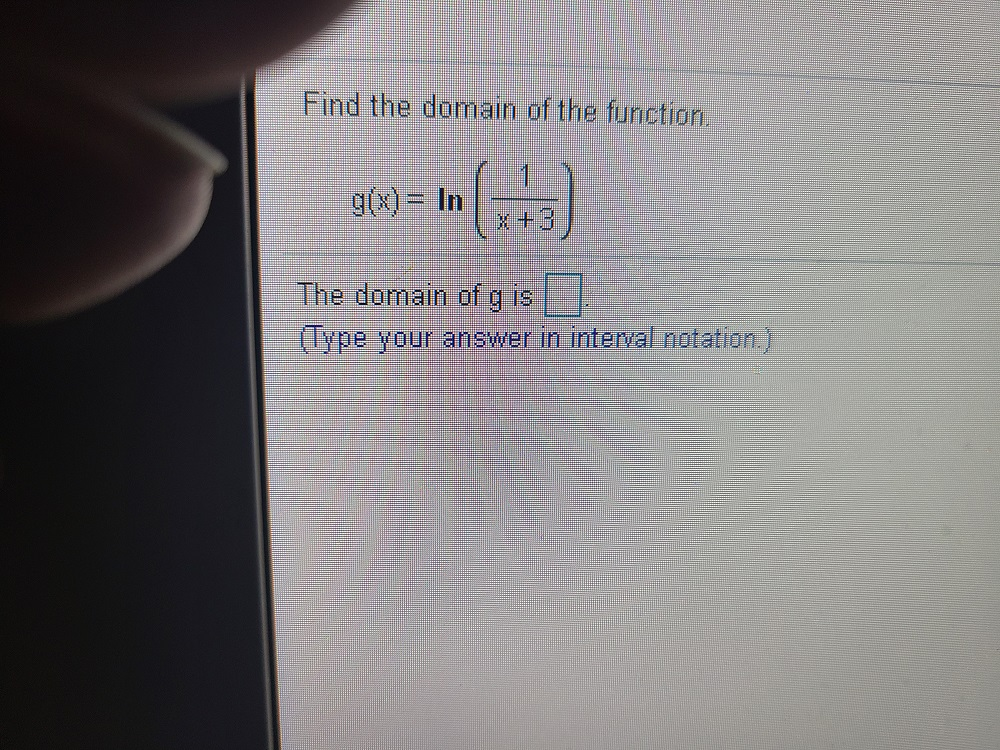 Solved Find the domain of the function. g(x)= In The domain | Chegg.com