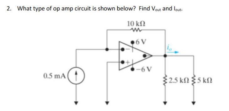 Solved 2. What type of op amp circuit is shown below? Find | Chegg.com