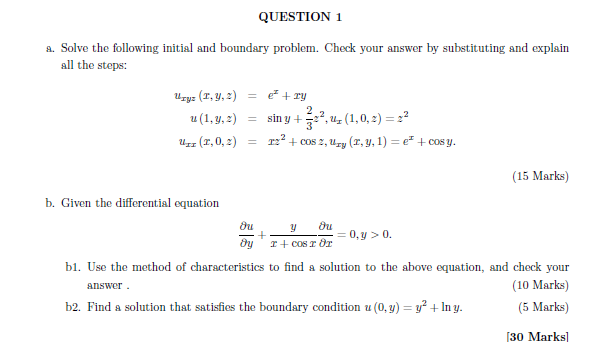 Solved a. Solve the following initial and boundary problem. | Chegg.com