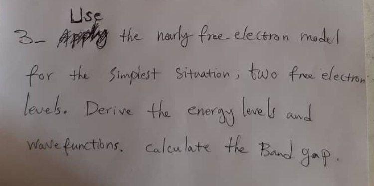 Solved Use 3- Apply the nearly free electron model for the | Chegg.com