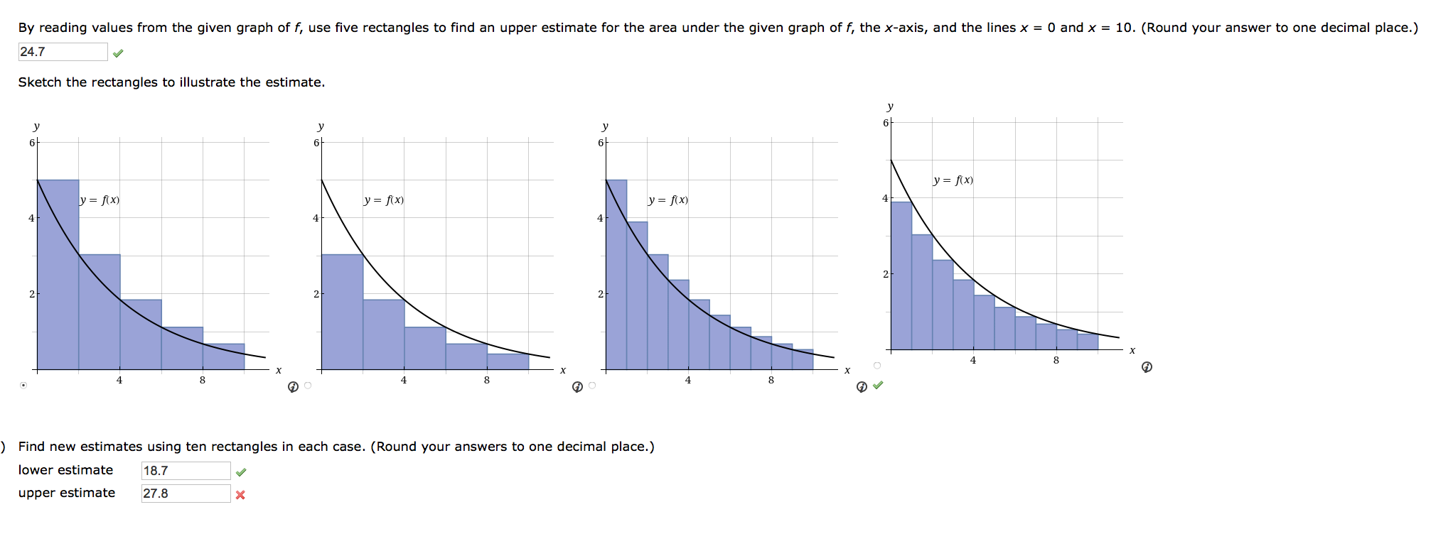 Solved Unless specified, all approximating rectangles are | Chegg.com