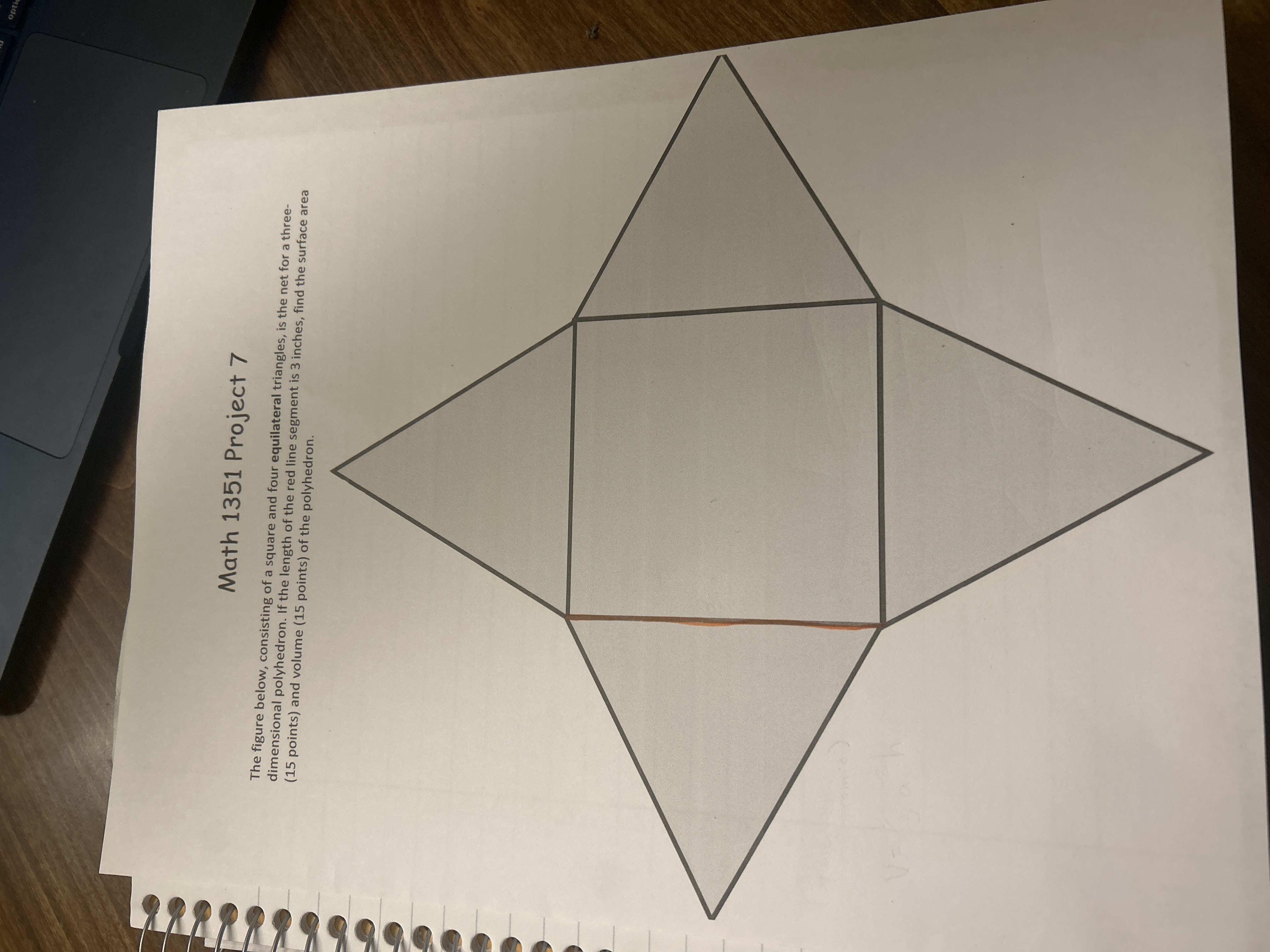Math Questions Figer Solved Math 1351 Project 7The figure below, consisting of a | Chegg.com