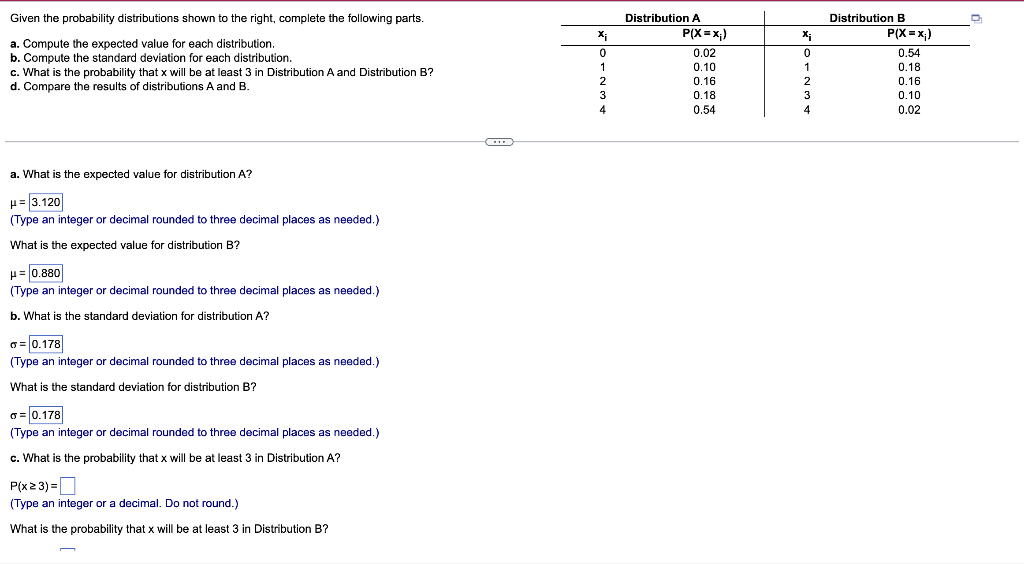 Solved Given The Probability Distributions Shown To The | Chegg.com