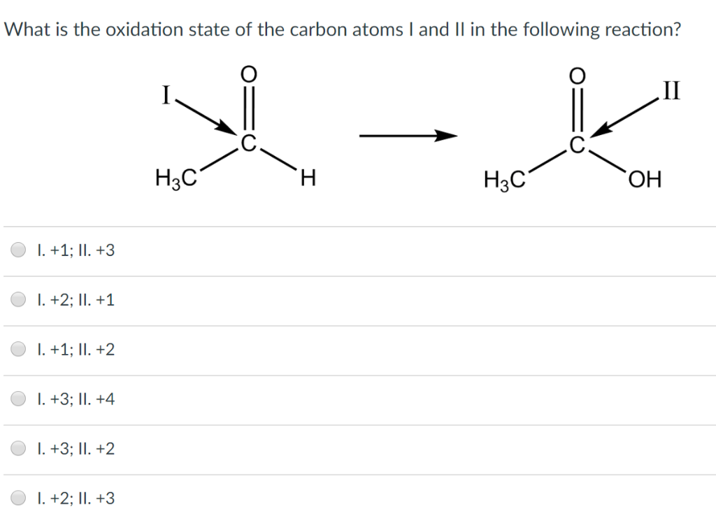 Solved What Is The Oxidation State Of The Carbon Atoms I And