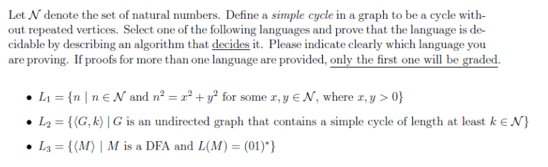 Let N Denote Set Atral Numbers Define Simple Cycle Graph Cycle Repeated ...