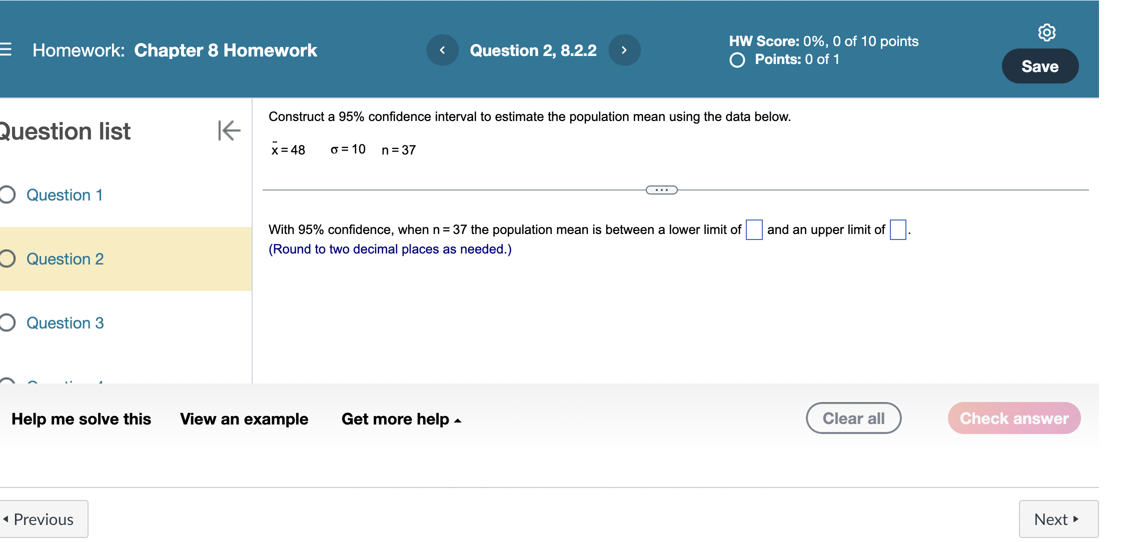 Solved Construct a 95% confidence interval to estimate the | Chegg.com