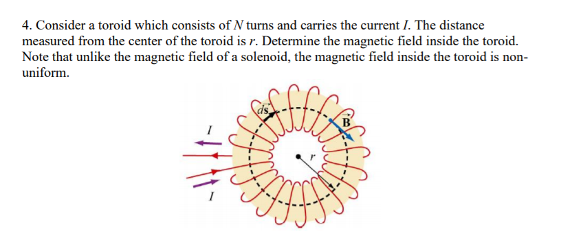 Solved 4. Consider a toroid which consists of N turns and | Chegg.com