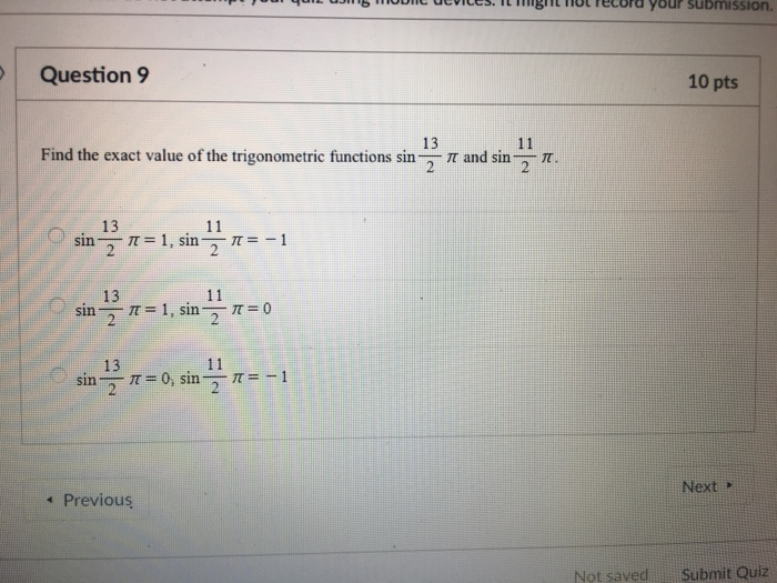 Solved D Question 7 10 pts Find the exact values of the | Chegg.com