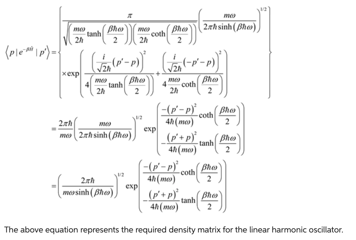Solved The following is the density matrix of one | Chegg.com