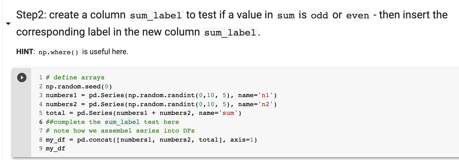Solved Step2: create a column sum_label to test if a value | Chegg.com