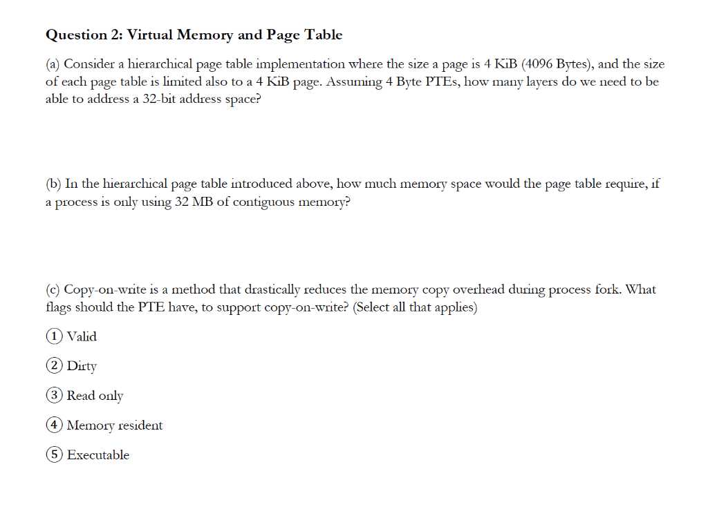 virtual memory page table size