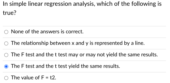 Solved In regression analysis, which of the following is NOT