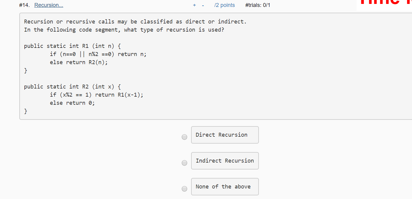 Solved #22. Recursion... + - 2 points #trials: 0/1 Tail | Chegg.com