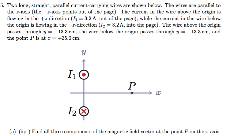 Solved 5. Two long, straight, parallel current-carrying | Chegg.com