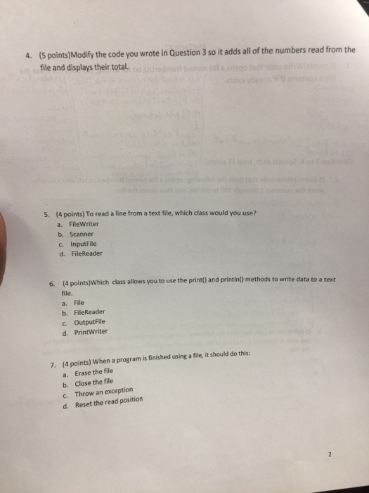 Solved 1. (5 points)Write code that opens a file named | Chegg.com
