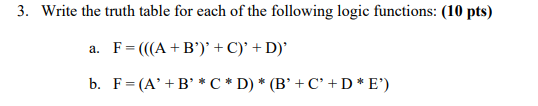 Solved 3. Write The Truth Table For Each Of The Following | Chegg.com