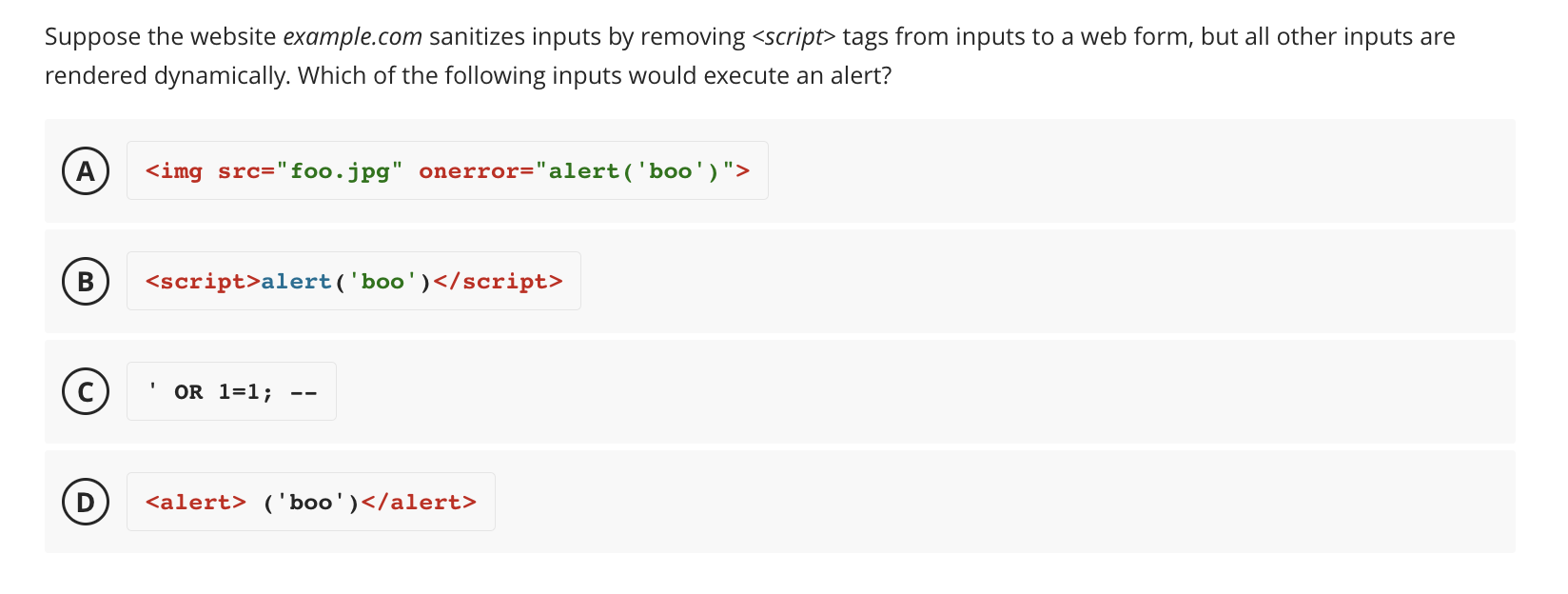 Solved Suppose The Website Example.com Sanitizes Inputs By | Chegg.com